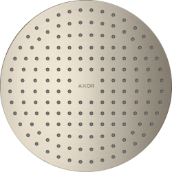 Верхний душ AXOR ShowerSolutions 300 1jet, потолочный/скрытый монтаж, круглый, с 1 режимом, размер 30 см, металлический, цвет: шлифованный никель, для душа/ванной