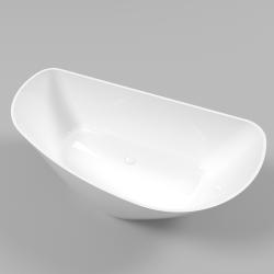 Ванна Whitecross Topaz, 170х80 см, из искусственного камня, цвет- белый глянцевый, (без гидромассажа) ассиметричная, отдельностоящая, правосторонняя/левосторонняя, правая/левая, универсальная