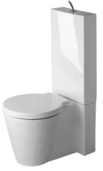 Унитаз Duravit Starck 1 WonderGliss 41,5х64х38,5 см, напольный, комбинированный, цвет белый, санфарфор, круглый, универсальный выпуск, бачок поверх унитаза, безободковый, антигрязевое покрытие, без сиденья, для туалета/ванной комнаты
