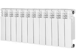 Радиатор RADENA 350/85, 12 секций, биметаллический, панельный, боковое подключение, для отопления квартиры, дома, мощность 1668 Вт, настенный/напольный, цвет белый