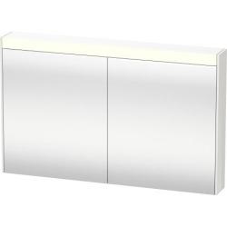 Зеркальный шкаф Duravit Brioso, 122х76х14,8 см, подвесной, цвет: белый глянец, зеркало с подсветкой LED/ЛЭД, выключатель/розетка, с 2 распашными дверцами/двухстворчатый, 4 стеклянные полки, прямоугольный