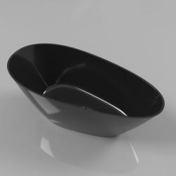 Ванна Whitecross Spinel C, 150х70 см, из искусственного камня, цвет- черный глянцевый, (без гидромассажа) овальная, отдельностоящая, правосторонняя/левосторонняя, правая/левая, универсальная