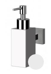 Дозатор Cezares PRIZMA для жидкого мыла, настенный, металл, цвет белый матовый, для ванной, на стену