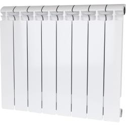 Радиатор STOUT ALPHA 500/8 биметаллический, панельный, боковое подключение, для отопления квартиры, дома, водяные, мощность 1328 Вт, настенный, цвет белый