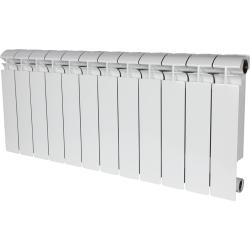 Радиатор STOUT ALPHA 350/12 биметаллический, панельный, боковое подключение, для отопления квартиры, дома, водяные, мощность 1476 Вт, настенный, цвет белый