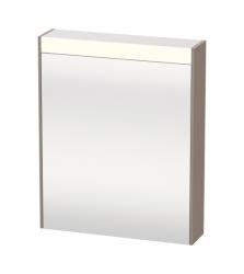 Зеркальный шкаф Duravit Brioso, 62х76х14,8 см, подвесной, цвет: светло-голубой, зеркало с подсветкой LED/ЛЭД, выключатель/розетка, с 1 распашной дверцей/одностворчатый, 2 стеклянные полки, прямоугольный, левый