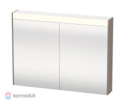 Зеркальный шкаф Duravit Brioso, 82х76х14,8 см, подвесной, цвет: базальт, зеркало с подсветкой LED/ЛЭД, выключатель/розетка, с 2 распашными дверцами/двухстворчатый, 2 стеклянные полки, прямоугольный