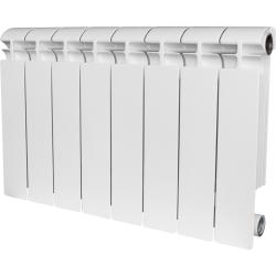 Радиатор STOUT ALPHA 300/12 алюминиевый, боковое подключение, для отопления квартиры, дома, водяные, мощность 1536 Вт, настенный, цвет белый