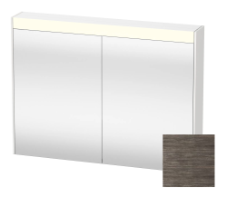 Зеркальный шкаф Duravit Brioso, 82х76х14,8 см, подвесной, цвет: сосна терра, зеркало с подсветкой LED/ЛЭД, выключатель/розетка, с 2 распашными дверцами/двухстворчатый, 2 стеклянные полки, прямоугольный