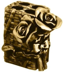 Держатель для зубных щеток Art&Max Rose, настольный, латунь, форма прямоугольная, для зубных щеток в ванную/туалет/душевую кабину, цвет золото