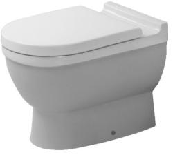 Унитаз Duravit Starck 3  36х56х39,5 см, напольный, приставной, цвет белый, санфарфор, овальный, горизонтальный (прямой) выпуск, под скрытый бачок, ободковый, без сиденья, для туалета/ванной комнаты