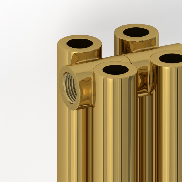 Радиатор отопления Сунержа Эстет-00 500х135 3 секции, цвет золото, универсальное подключение, нержавеющая сталь, трубчатый