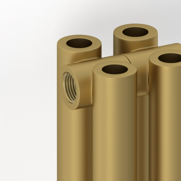 Радиатор отопления Сунержа Эстет-00 500х225 5 секций, цвет матовое золото, универсальное подключение, нержавеющая сталь, трубчатый