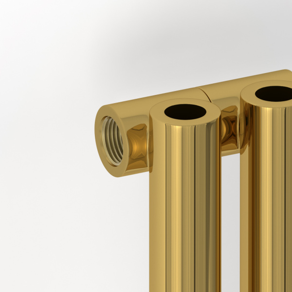 Радиатор отопления Сунержа Эстет-0 1200х225 5 секций, цвет золото, универсальное подключение, нержавеющая сталь, трубчатый
