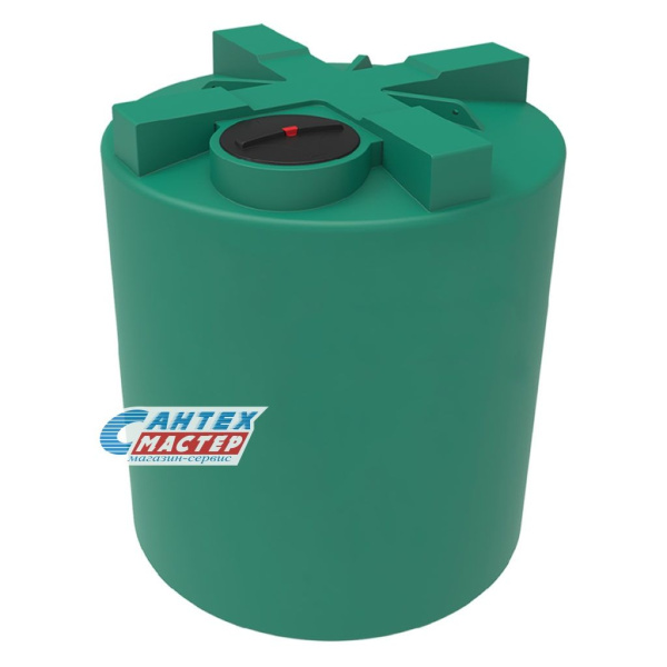 Емкость пластиковая (бак) Экопром T 3000 литров 107,3000,401,0 для воды,с крышкой с дыхательным клапаном (цвет-зеленый) Rostok(Росток)