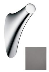 Крючок Axor Massaud одинарный, размер 8,2х11,5 см, настенный, латунь, форма округлая, для полотенец в ванную/туалет/душевую кабину, цвет шлифованный черный хром, к стене