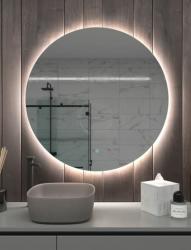 Зеркало Onika Сола 80, 80х80 см, с LED/ЛЕД-подсветкой, круглое, выключатель сенсорный, для ванны, навесное/подвесное/настенное