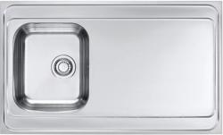 Мойка кухонная ALVEUS CLASSIC PRO 70 SAT-90 100х60х19 см, слив 90, накладная/встраиваемая сверху, с крылом, нержавеющая сталь, прямоугольная, цвет нержавеющая сталь (SAT), без отверстия под смеситель, площадка под смеситель