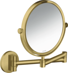 Зеркало Axor Universal Circular Access косметическое, 17 см без подсветки, круглое, цвет: шлифованная медь, с увеличением, для ванной, настенное, поворотное/наклоняемое