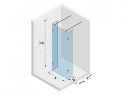 Душевая перегородка Riho SZ Scandic NXT X202, 136х37х200 см, прозрачное стекло, правая/левая, универсальная, фиксированная, прозрачное закаленное стекло, профиль хром, прямоугольная