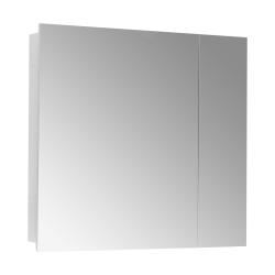 Зеркальный шкаф Акватон Лондри 80, 80х75х13 см, подвесной, цвет белый, зеркало, 2 распашные дверцы/стеклянные полки, механизм доводчика, прямоугольный