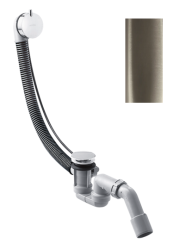 Слив-перелив  Axor Flexaplus S для стандартной ванны, готовый набор, с сифоном, металл/пластик, цвет полированный никель/серый, полуавтоматический с тросиком, для ванны