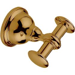 Крючок двойной Webert Ottocento настенный, латунный, форма округлая, для полотенец/халатов в ванную/туалет/душевую кабину, цвет бронза