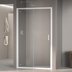 Душевая дверь RGW Passage, 140х195 см, стекло прозрачное/профиль белый, в нишу, универсальная, закаленное стекло прозрачное 6 мм, раздвижная, профиль белый