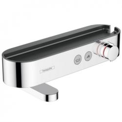 Смеситель для ванны Hansgrohe ShowerTablet Select 400, термостатический, внешнего монтажа, настенный, поворотный, с изливом, длина излива 16,1 см, без шланга/лейки, латунь, хром