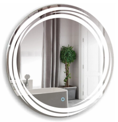Зеркало Silver Мirrors Милуз, 65х65 см, с LED/ЛЕД-подсветкой, круглое, выключатель сенсорный, для ванны