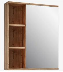 Зеркальный шкаф GROSSMAN ФОРТА 60, 60х70х16 см, навесной, цвет дуб галифакс, зеркало, с 1 распашной дверцей/одностворчатый, полки, механизм плавного закрывания, прямоугольный