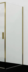 Боковая панель/душевая перегородка WasserKRAFT Aisch 55P, 90х200 см, прозрачное стекло/профиль золото матовое, правая/левая, плоская (панель), из закаленного стекла, (ограждение без поддона)