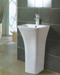 Раковина для ванной CeramaLux G-315 45х83х43 напольная, прямоугольная, керамическая/фарфоровая, цвет белый, с отверстием под смеситель, слив-перелив