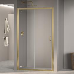 Душевая дверь RGW Passage, 100х195 см, стекло прозрачное/профиль золото, в нишу, универсальная, закаленное стекло прозрачное 6 мм, раздвижная, профиль золото
