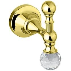 Крючок одинарный Cezares OLIMP, настенный, металл, форма округлая, для полотенец в ванную/туалет/душевую кабину, цвет: золото 24 карат