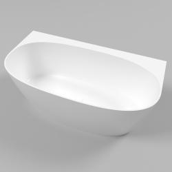Ванна Whitecross Pearl A, 155х80 см, из искусственного камня, цвет- белый глянцевый, (без гидромассажа) овальная, пристенная, правосторонняя/левосторонняя, правая/левая, универсальная