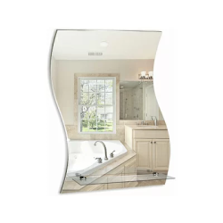 Зеркало Loranto Волна, 50х75 см, без подсветки, ассиметричное, с полкой, для ванны, навесное/подвесное/настенное