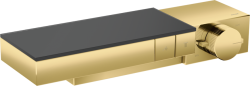 Смеситель для душа Axor Edge, термостатический, 2 потребителя, комбинированного/наружнего/скрытого монтажа, настенный, без излива/шланга/лейки, округлый, латунный, цвет полированное золото, с термостатом