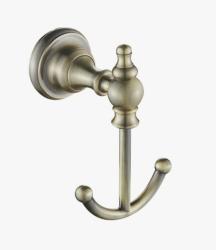 Крючок двойной ROSE, (бронза) настенный, металлический, полукруглый, форма округлая, для полотенец в ванную/туалет/душевую кабину