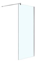 Душевая перегородка Azario CHICAGO Walk-in, 90х195 см, прозрачное стекло, профиль серебро, правая/левая, плоская (панель), из прозрачного стекла, (ограждение без поддона)