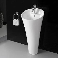 Раковина для ванной CeramaLux WK8100(G-306) 42,5х95х42,5 напольная, круглая, керамическая/фарфоровая, цвет белый, с отверстием под смеситель, слив-перелив