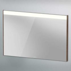 Зеркало Duravit Brioso, 102х70х3,5 см с LED/ЛЕД-подсветкой, прямоугольное, подвесное/настенное, цвет рамы: орех темный, настенный выключатель, для ванной
