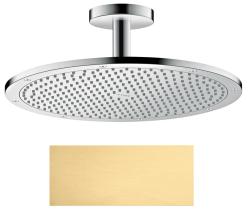 Верхний душ AXOR ShowerSolutions 350 1jet, с потолочным подсоединением, потолочный монтаж, круглый, с 1 режимом, размер 35 см, металлический, цвет: шлифованное золото, для душа/ванной