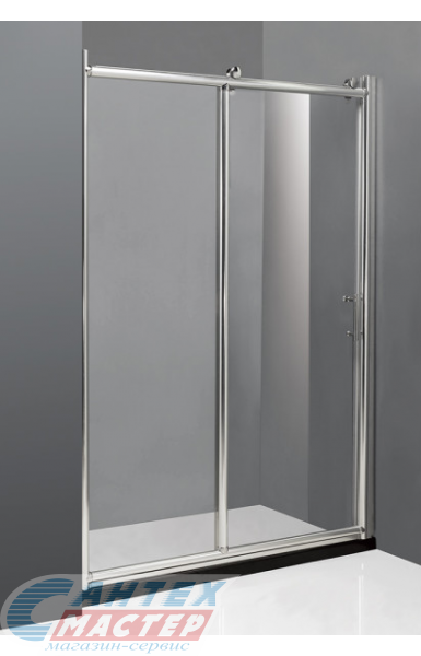 Душевая дверь Oporto 8006 140х195 матовое стекло в нишу, открывание правое/левое, прозрачное закаленное стекло, раздвизжная, профиль хром, прямоугольная (душевое ограждение без поддона)