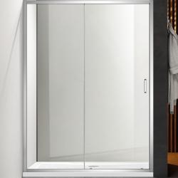 Душевая дверь Aquatek 2000х1000, двухэлементная, раздвижная, профиль хром, материал алюминий/стекло, стекло прозрачное, стеклянное