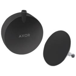 Слив-перелив для ванны Axor (внешняя часть набора), вентиль/предохранительная пробка, диаметр 80/70 мм, металл, цвет матовый черный, круглый