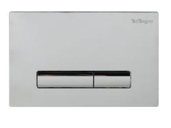 Кнопка смыва BelBagno Genova, прямоугольная, цвет: хром глянцевый. пластик, клавиша управления для сливного бачка, инсталляции унитаза, двойная, механическая, панель, универсальная, размер 15х23х6,5 см