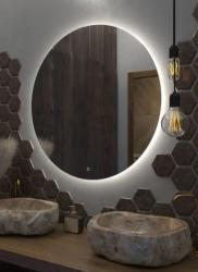 Зеркало Onika Сола 60, 60х60 см, с LED/ЛЕД-подсветкой, круглое, выключатель сенсорный, для ванны, навесное/подвесное/настенное