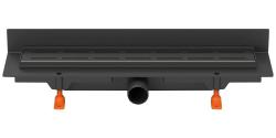 Водоотводящий желоб MCH CH 450 LC2 Line 450 мм черный, пристенный, с решеткой и боковым сливом для монтажа к стене, D40 трап линейный для душа в полу, под плитку, сливной