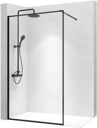Душевая перегородка REA BLER 70х195 см прозрачное стекло, правое/левое, универсальное, прозрачное закаленное стекло, профиль черный, прямоугольная (душевое ограждение без поддона)
